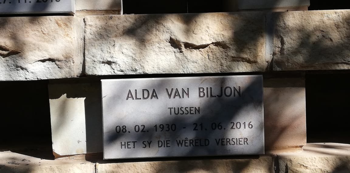 BILJON Alda, van 1930-2016