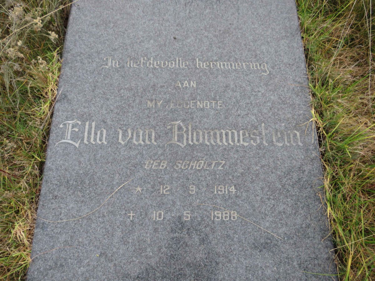 BLOMMESTEIN Ella, van nee SCHOLTZ 1914-1988