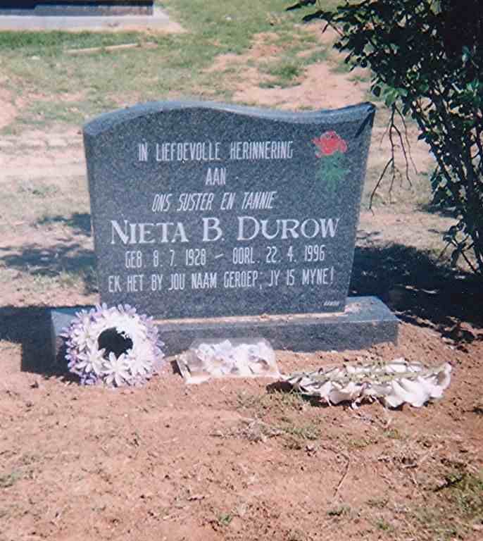 DUROW Nieta B. 1928-1996