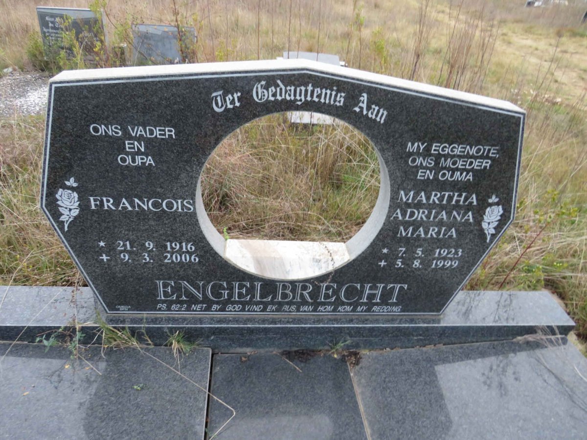 ENGELBRECHT Francois 1916-2006 &amp; Martha Adriana Maria 1923-1999