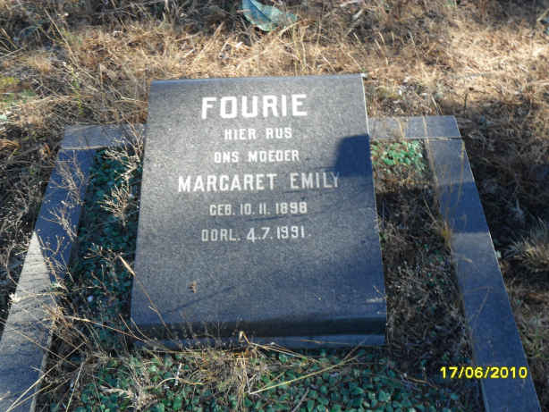 FOURIE Margaret Emily 1898-1991