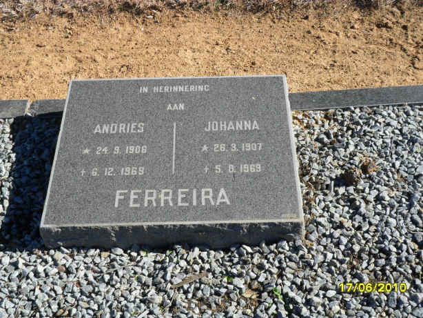 FERREIRA Andries 1906-1969 &amp; Johanna 1907-1969