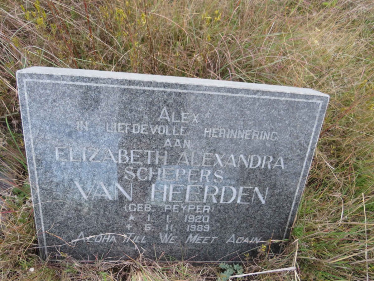 HEERDEN Elizabeth Alexandra Schepers, van nee PEYPER 1920-1989