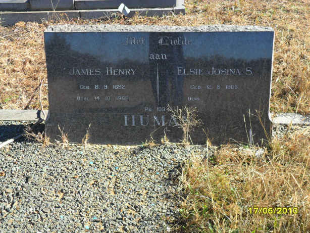 HUMAN James Henry 1892-1969 &amp; Elsie Josina S. 1905-