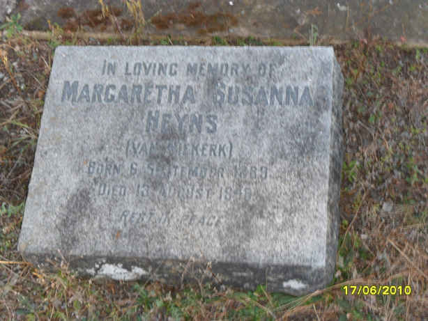 HEYNS Margaretha Susanna nee VAN NIEKERK 1889-1948