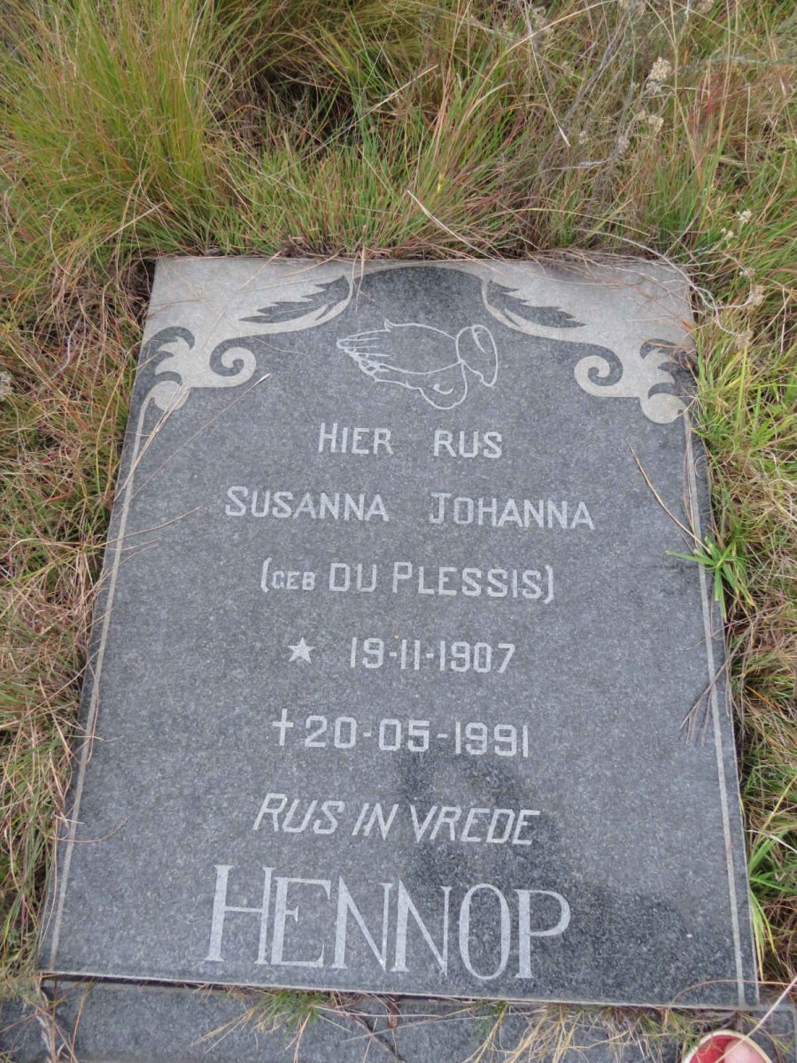 HENNOP Susanna Johanna nee DU PLESSIS 1907-1991