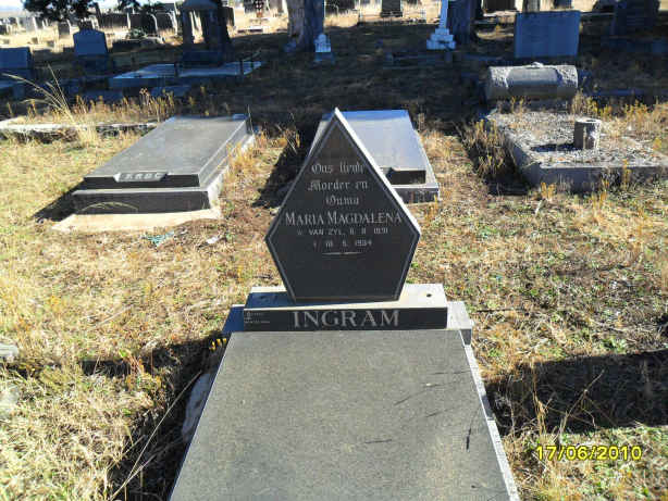 INGRAM Maria Magdalena nee VAN ZYL 1891-1984