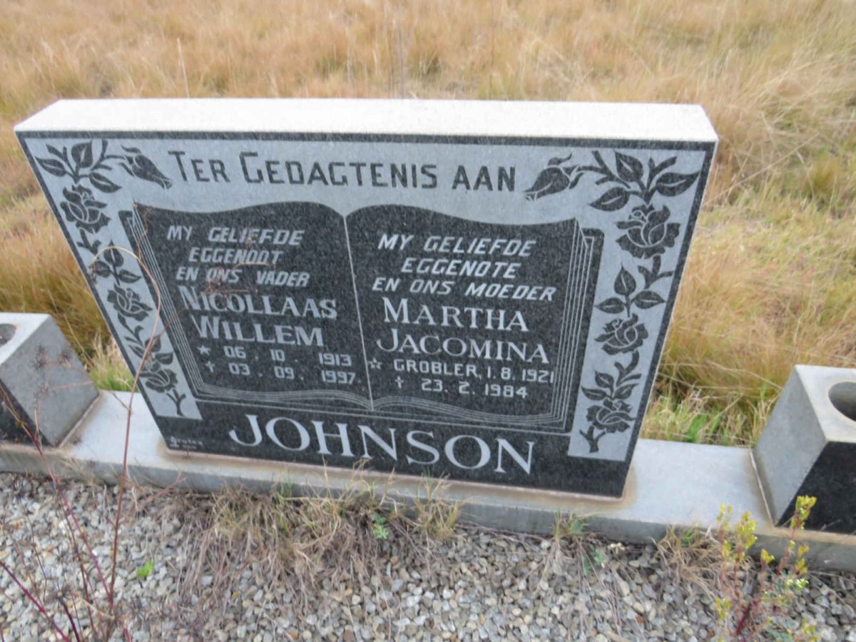 JOHNSON Nicollaas Willem 1913-1997 &amp; Martha Jacomina 1921-1984