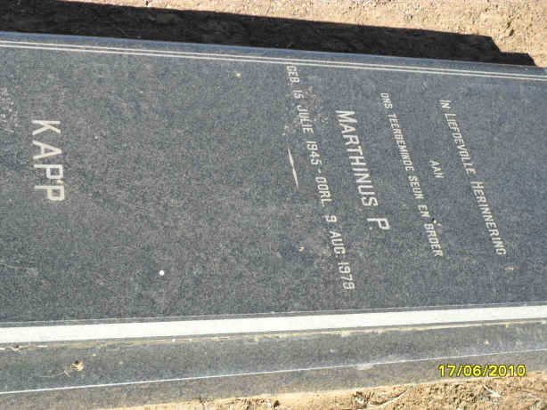 KAPP Marthinus P. 1945-1979