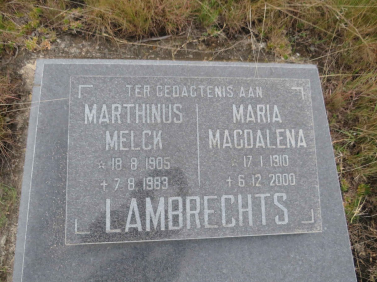 LAMBRECHTS Marthinus Melck 1905-1983 &amp; Maria Magdalena 1910-2000