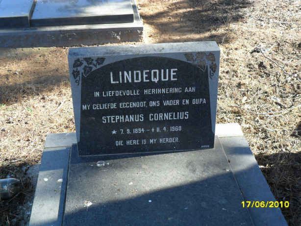 LINDEQUE Stephanus Cornelius 1894-1969