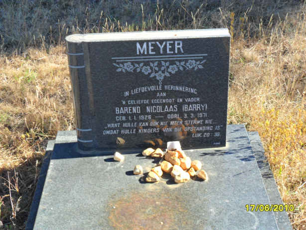 MEYER Barend Nicolaas 1926-1971