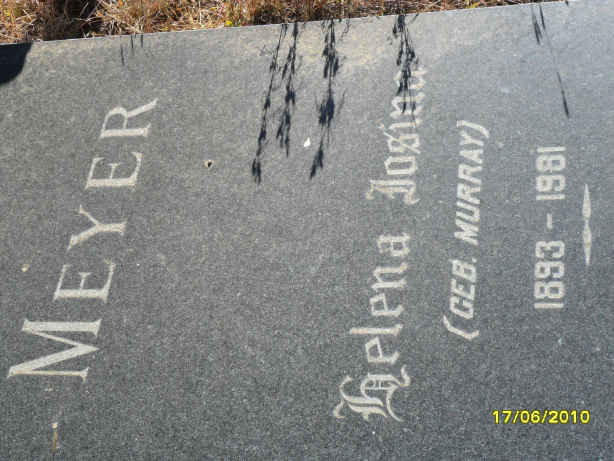MEYER Helena Josina nee MURRAY 1893-1981