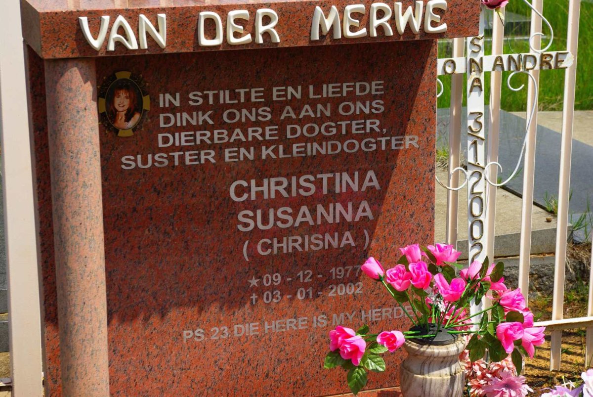 MERWE Christina Susanna, van der 1977-2002