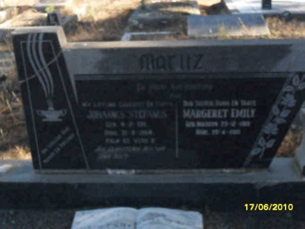 MARITZ Johannes Stephanus 1912-1964 &amp; Margeret Emily MASSYN 1919-?