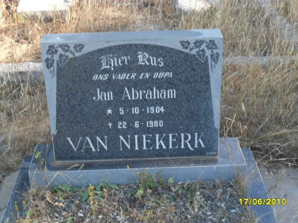 NIEKERK Jan Abraham, van 1904-1980
