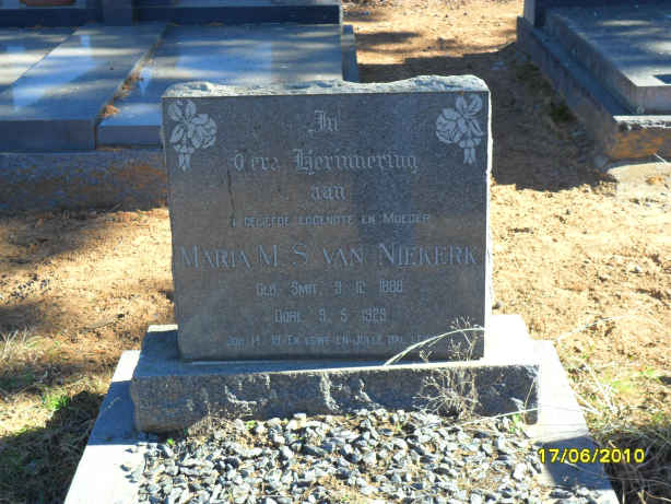 NIEKERK Maria M.S., van 1888-1929