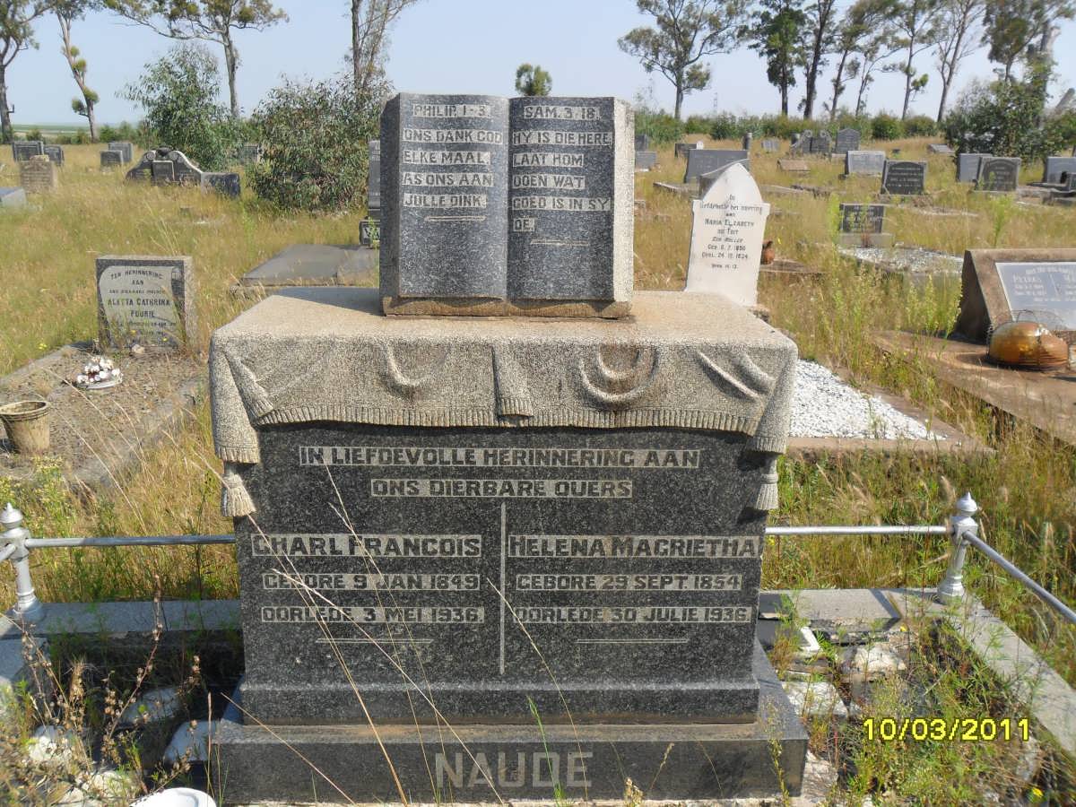 NAUDE Charl Francois 1849-1936 &amp; Helena Magrietha 1854-1936