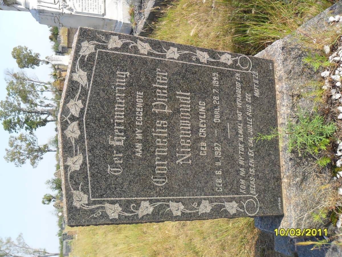 NIEUWOUDT Cornelis Pieter nee GREYLING 1927-1949