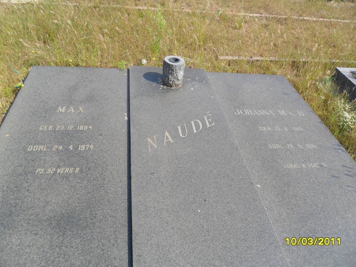 NAUDÉ Max 1894-1974 &amp; Johanna M.C.B. 1910-1991