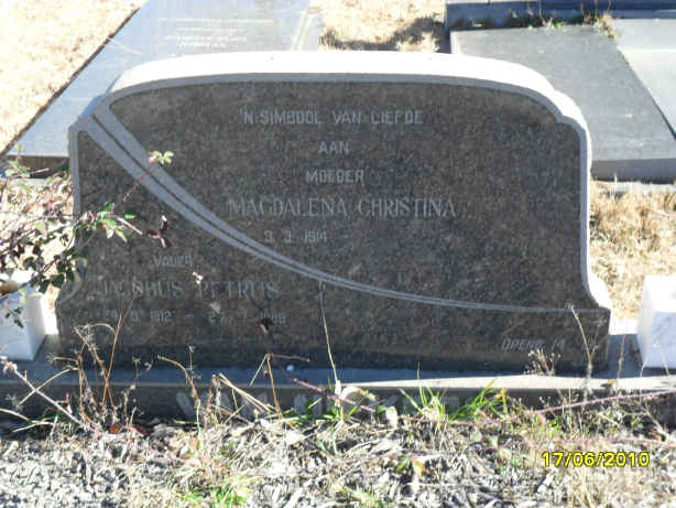 NIEKERK Jacobus Petrus, van 1912-1969 &amp; Magdalena Christina 1914-