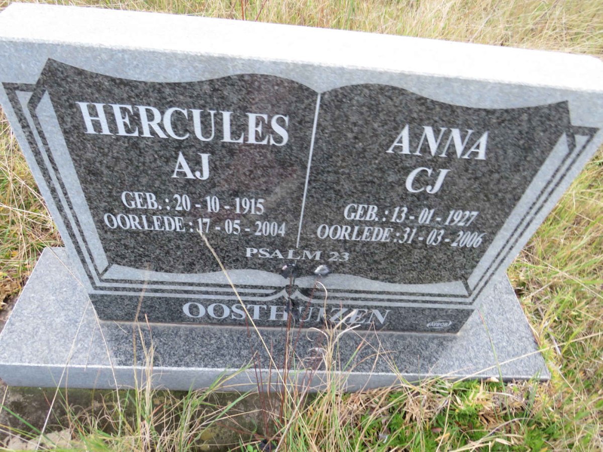OOSTHUIZEN Hercules A.J. 1915-2004 &amp; Anna C.J. 1927-2006