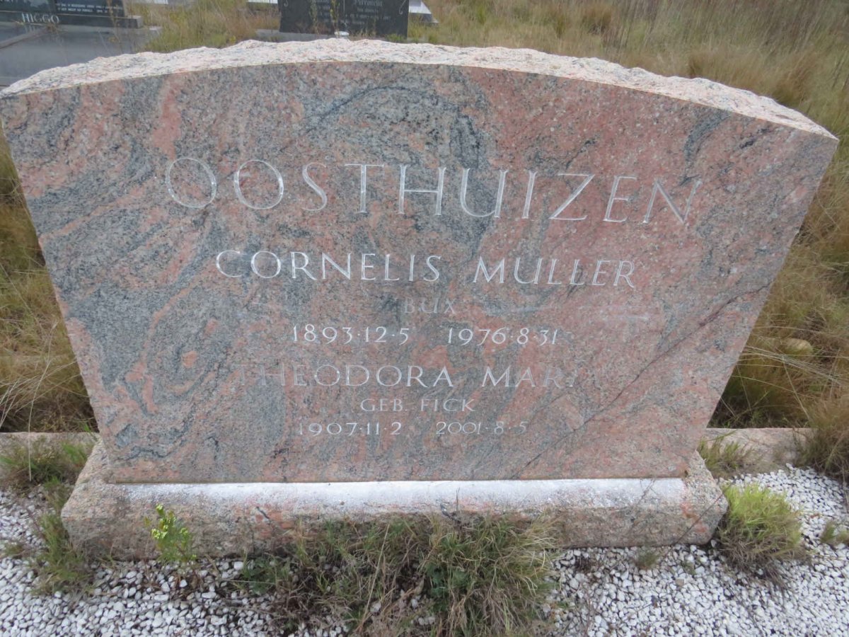 OOSTHUIZEN Cornelis Muller 1893-1976 &amp; Theodora Mari FICK 1907-2001