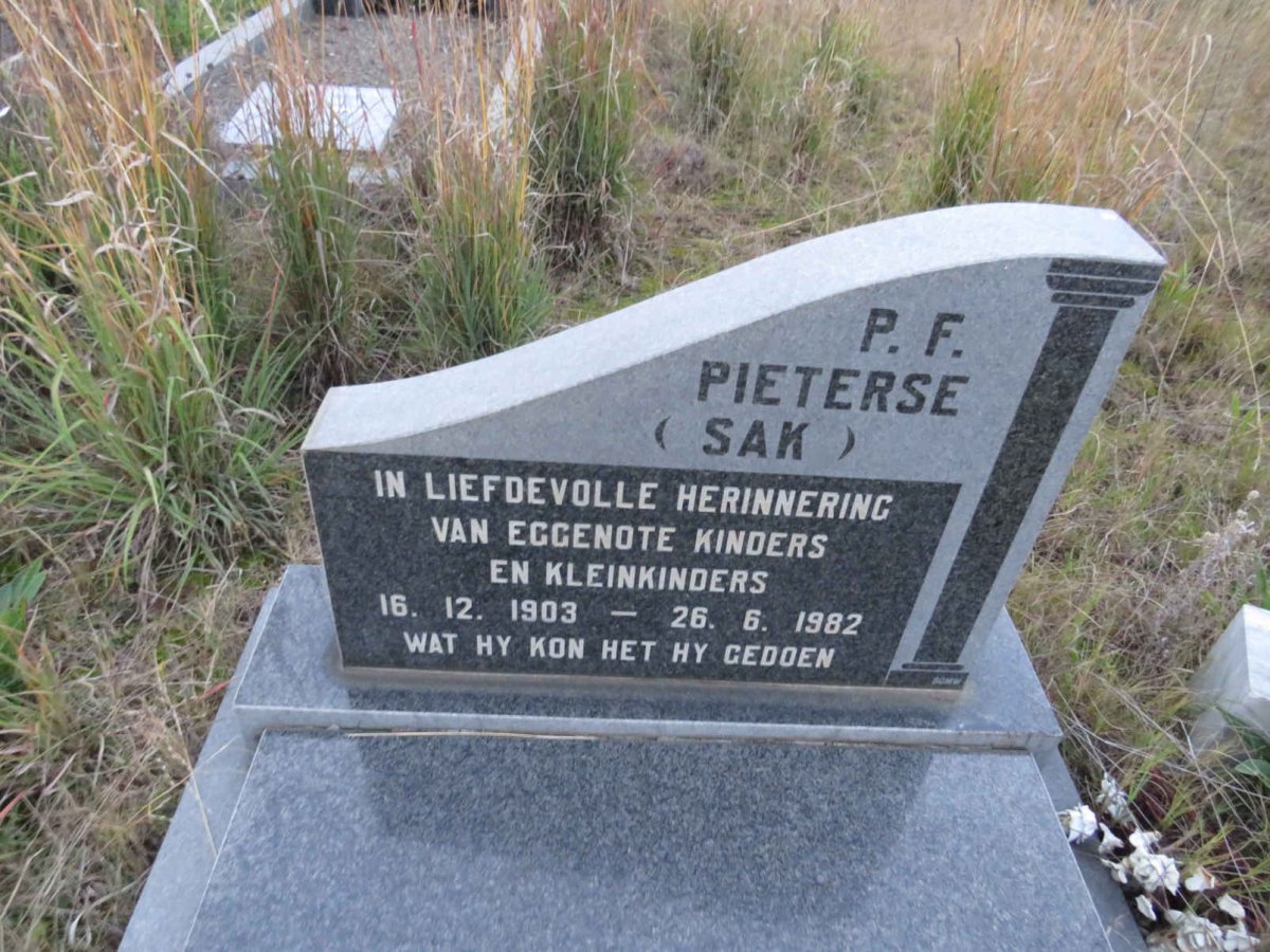 PIETERSE P.F. 1903-1982