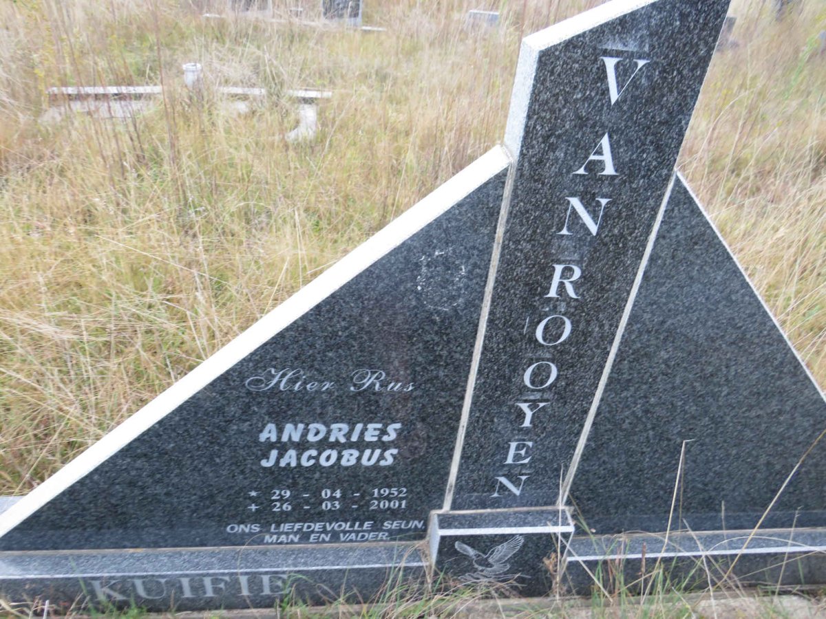 ROOYEN Andries Jacobus, van 1952-2001