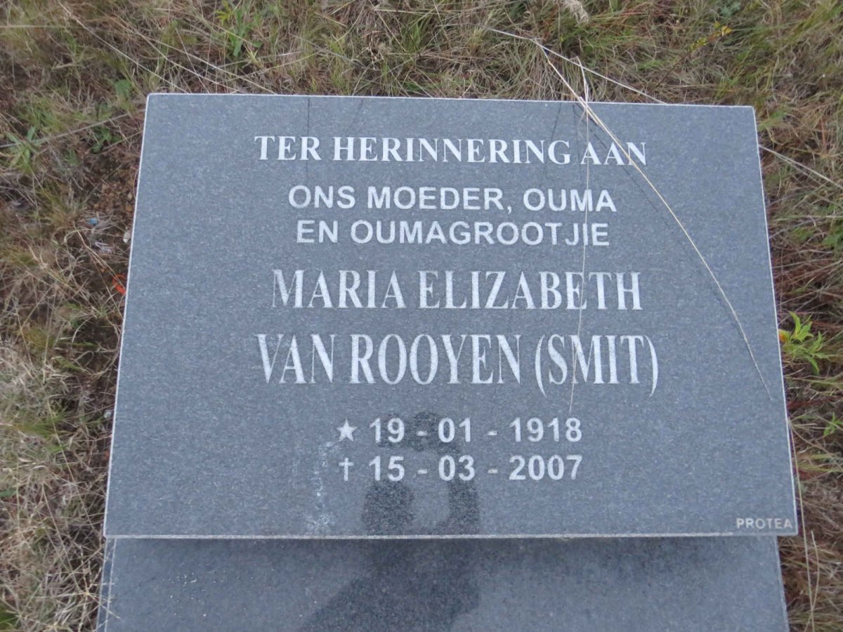 ROOYEN Maria Elizabeth, van nee SMIT 1918-2007