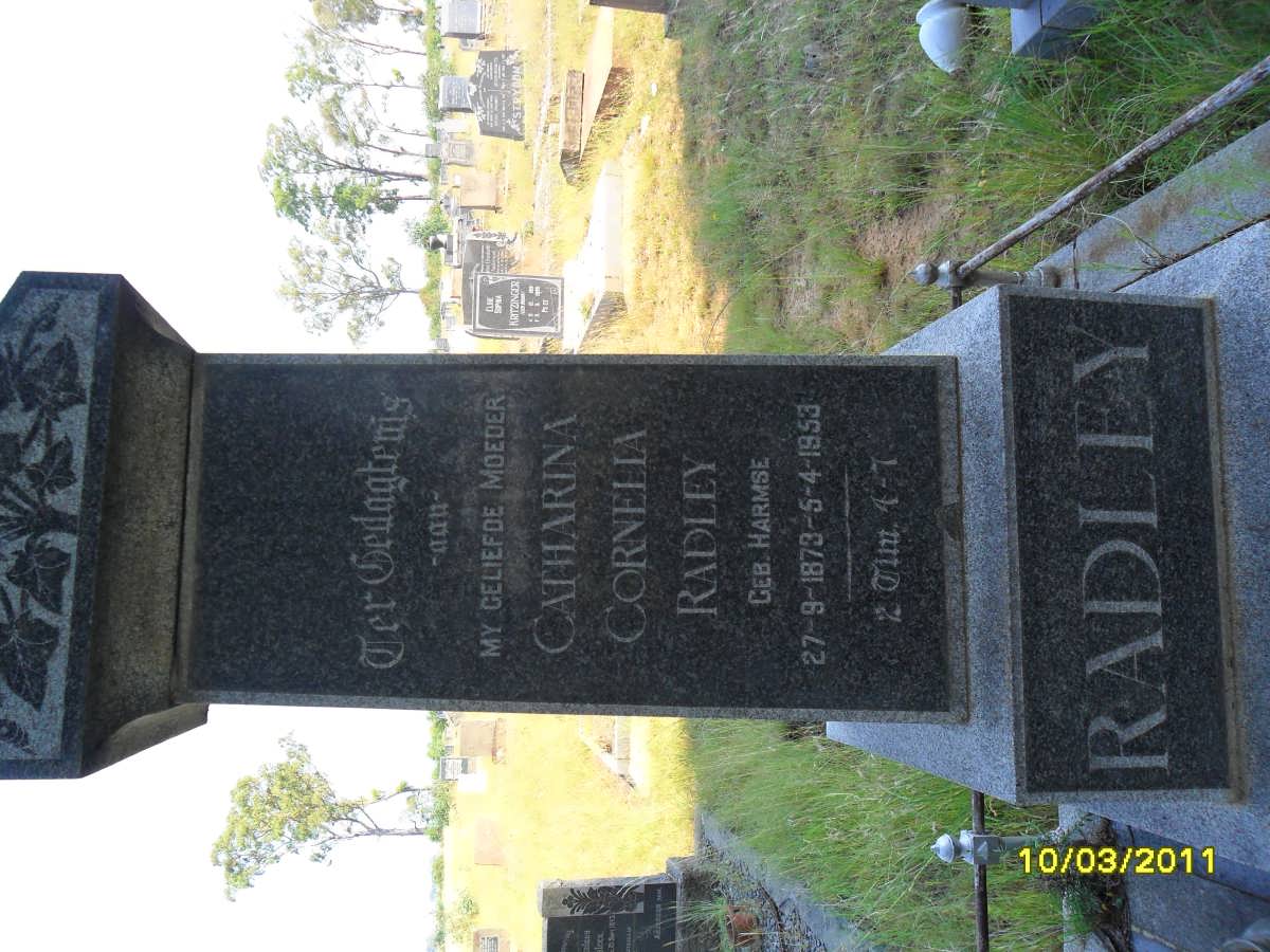 RADLEY Catharina Cornelia nee HARMSE 1873-1953