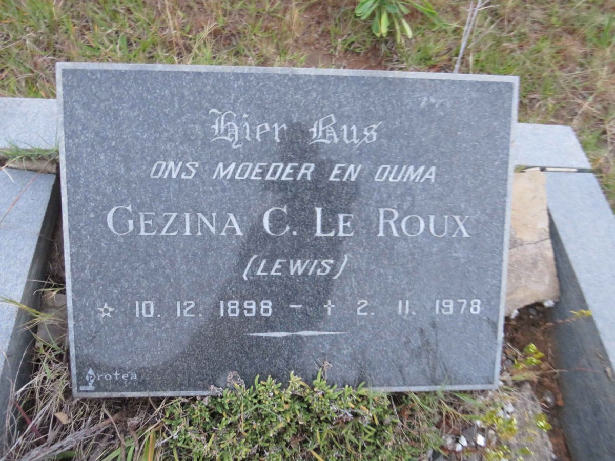 ROUX Gezina C., le nee LEWIS 1898-1978
