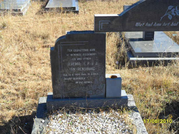 RENSBURG Jeremia E.P.J., Janse van 1904-