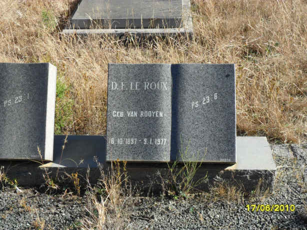 ROUX D.E., le nee VAN ROOYEN 1897-1977