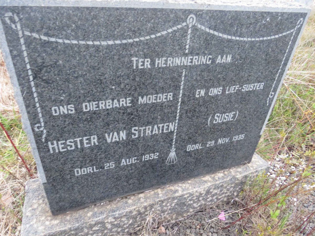 STRATEN Hester, van -1932 ::  VAN STRATEN Susie -1935