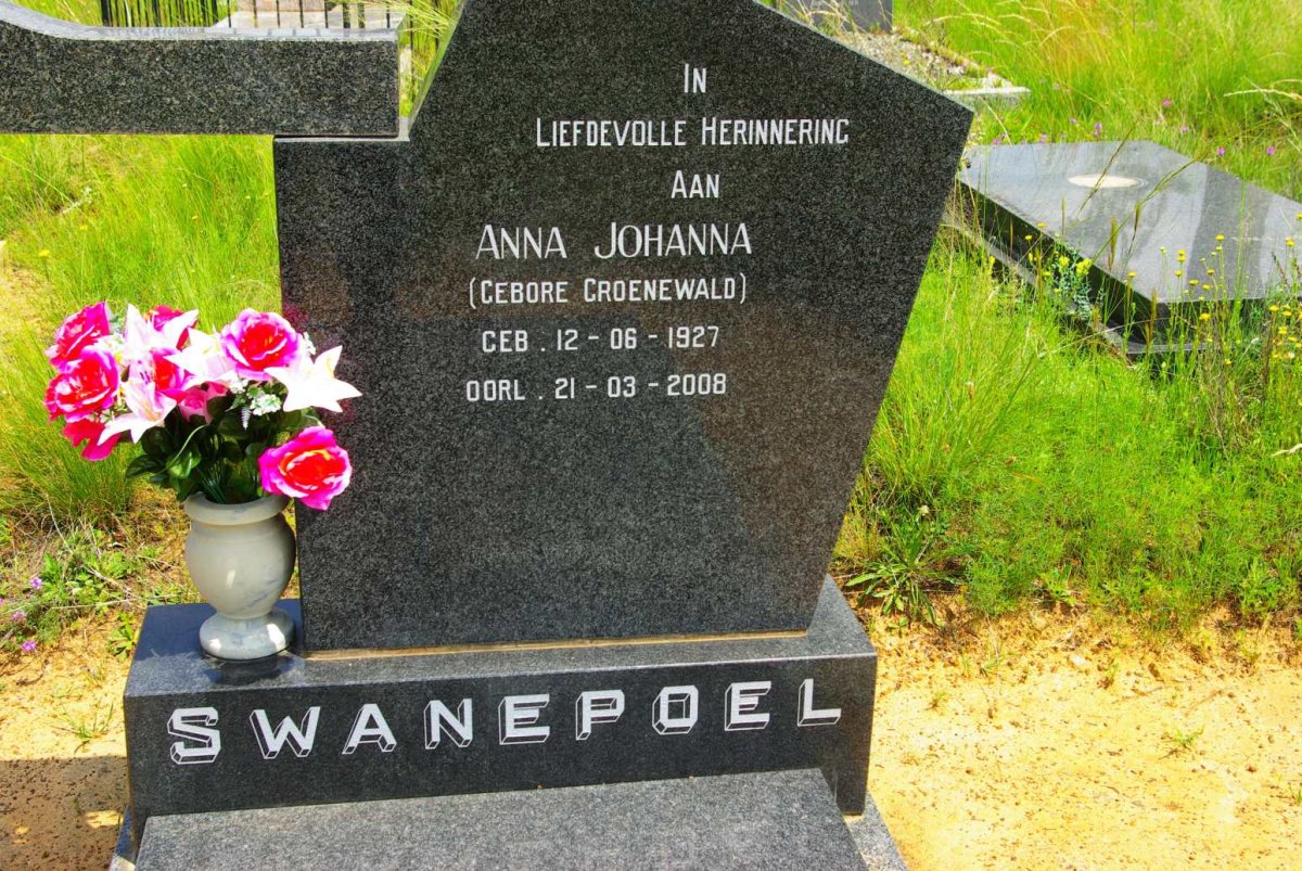 SWANEPOEL Anna Johanna nee GROENEWALD 1927-2008