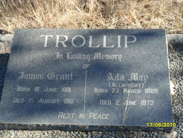 TROLLIP James Grant 1881-1961 &amp; Ada May ALLWRIGHT 1889-1973