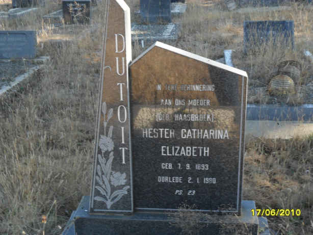 TOIT Hester Catharina Elizabeth, du 1893-1980