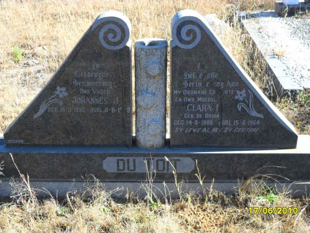 TOIT Johannes J., du 1898-  &amp; Clara I. DE BRUIN 1888-1964