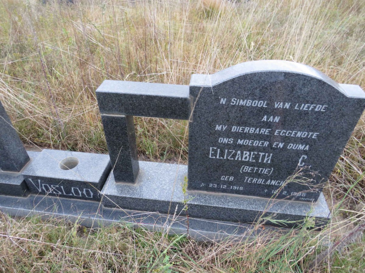 VOSLOO Willem J.B. 1915-1988 &amp; Elizabeth C. TERBLANCHE 1918-1985 _1