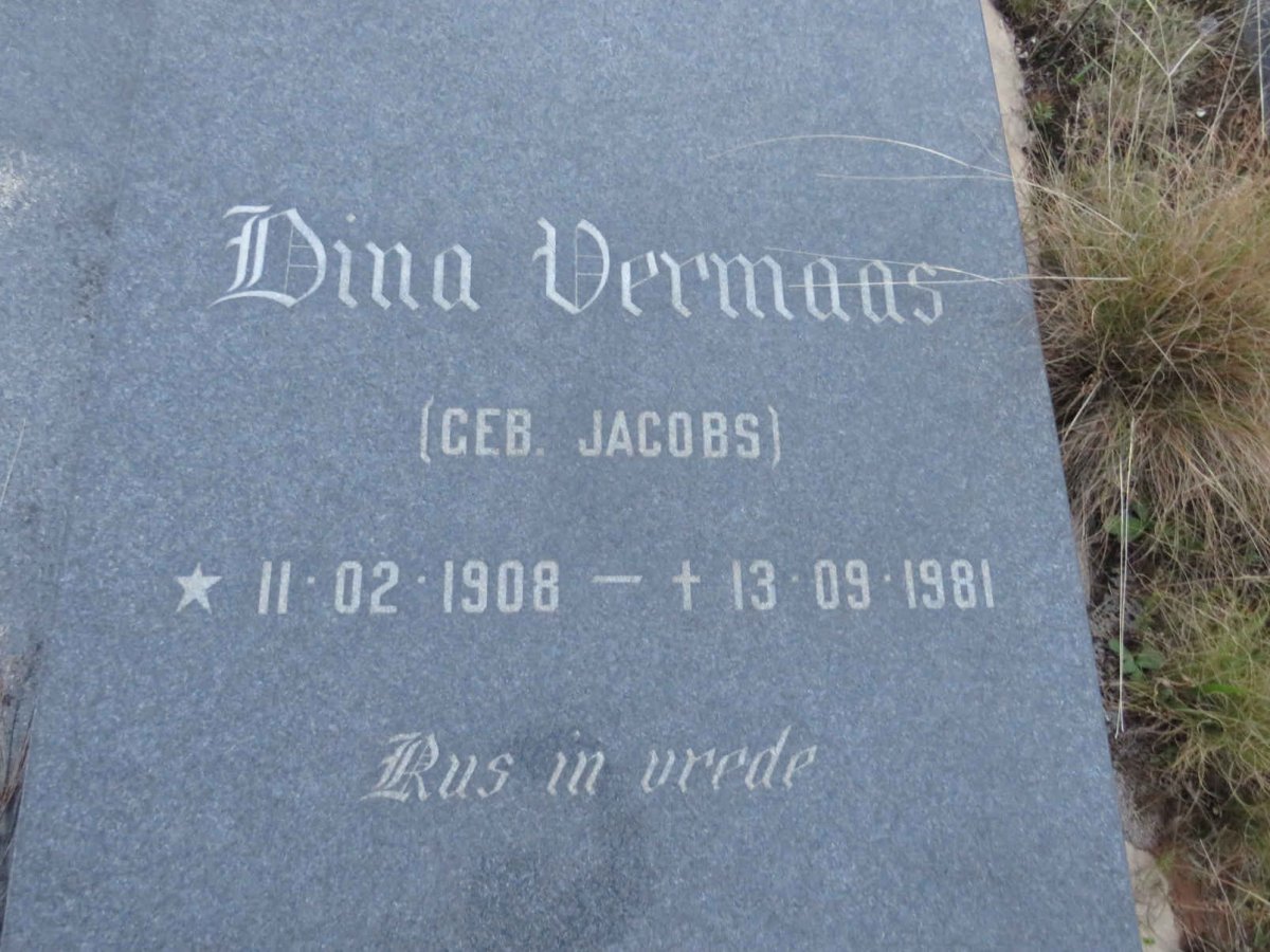 VERMAAS Dina nee JACOBS 1908-1981