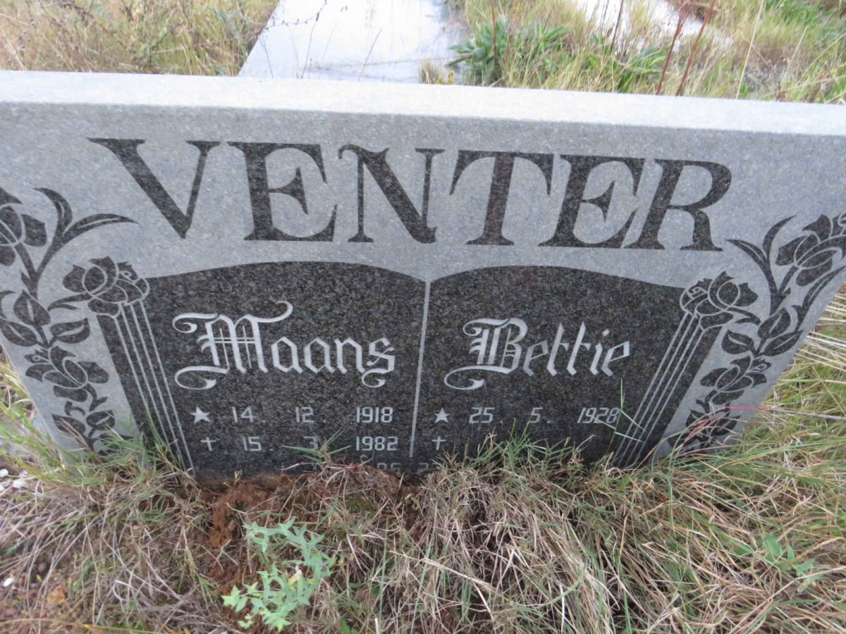 VENTER Maans 1918-1982 &amp; Bettie 1928-