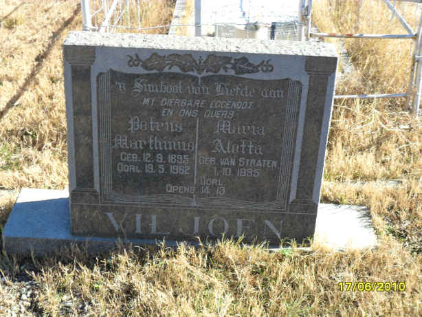 VILJOEN Petrus Marthinus 1895-1962 &amp; Maria Aletta VAN STRATEN 1895-