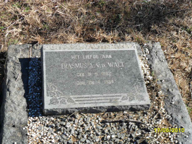 WALT Erasmus A. van der 1882-1934