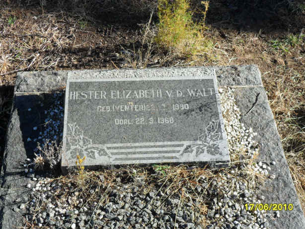 WALT Hester Elizabeth, van der nee VENTER 1890-1966