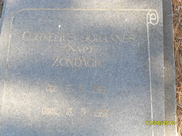 ZONDAGH Cornelius Johannes 1888-1968