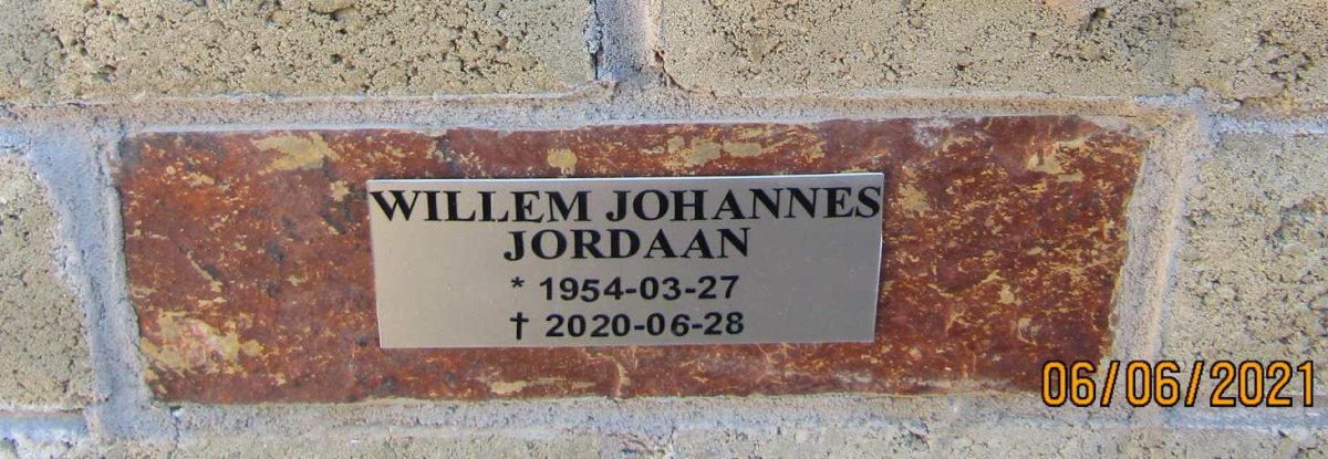 JORDAAN Willem Johannes 1954-2020