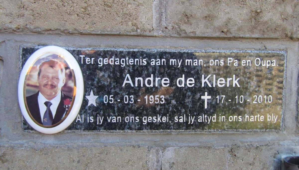 KLERK Andre, de 1953-2010