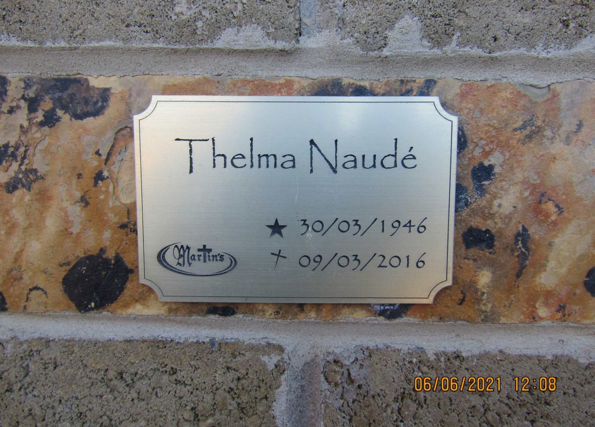 NAUDE Thelma 1946-2016