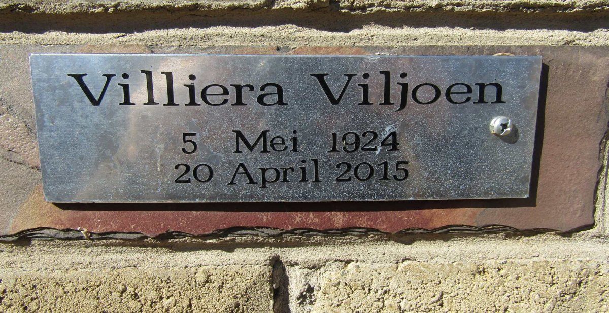 VILJOEN Villiera 1924-2015
